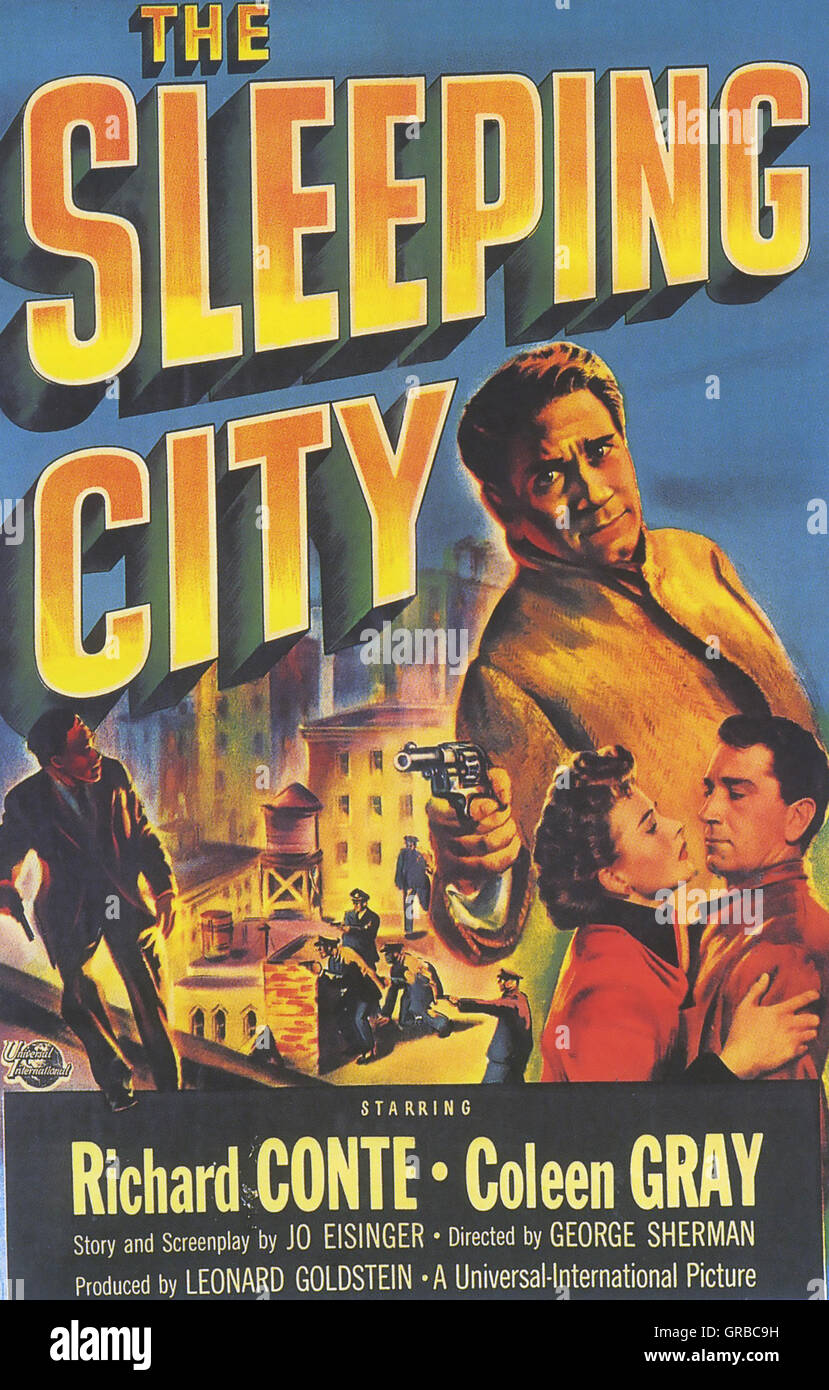 DIE schlafen Stadt 1950 Universal International Film mit Richard Conte und Coleen Gray Stockfoto