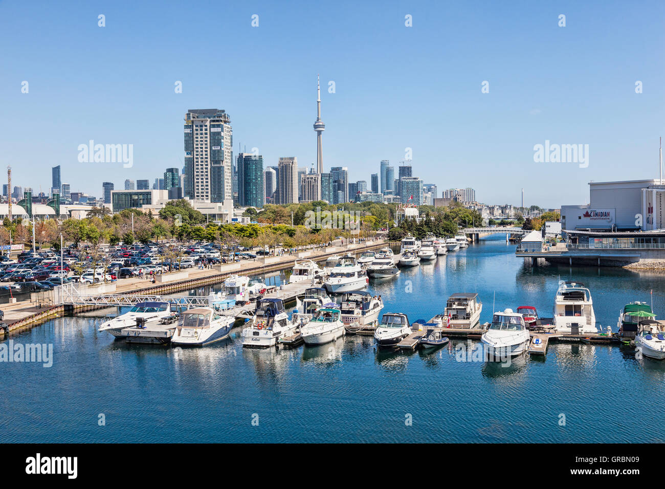 Toronto in der Nähe von der Canadian National Exhibition Ort am Lake Ontario in Ontario, Kanada Stockfoto