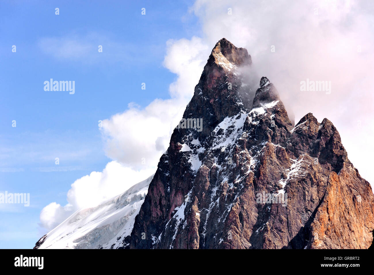 Berggipfel der Mountian La Meije La Grave Écrins, Französische Alpen, Frankreich Stockfoto