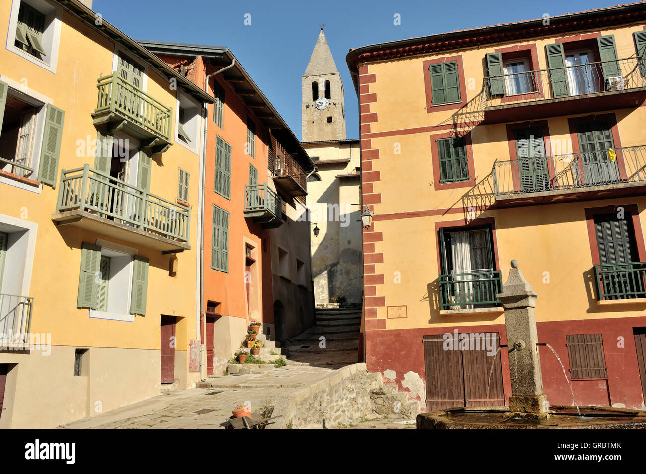 St-Martin-Vésubie, Ort der Seealpen, kühle Sommerfrische In den Bergen Schnuggelige der Côte d ' Azur, Französische Alpen, Frankreich Stockfoto