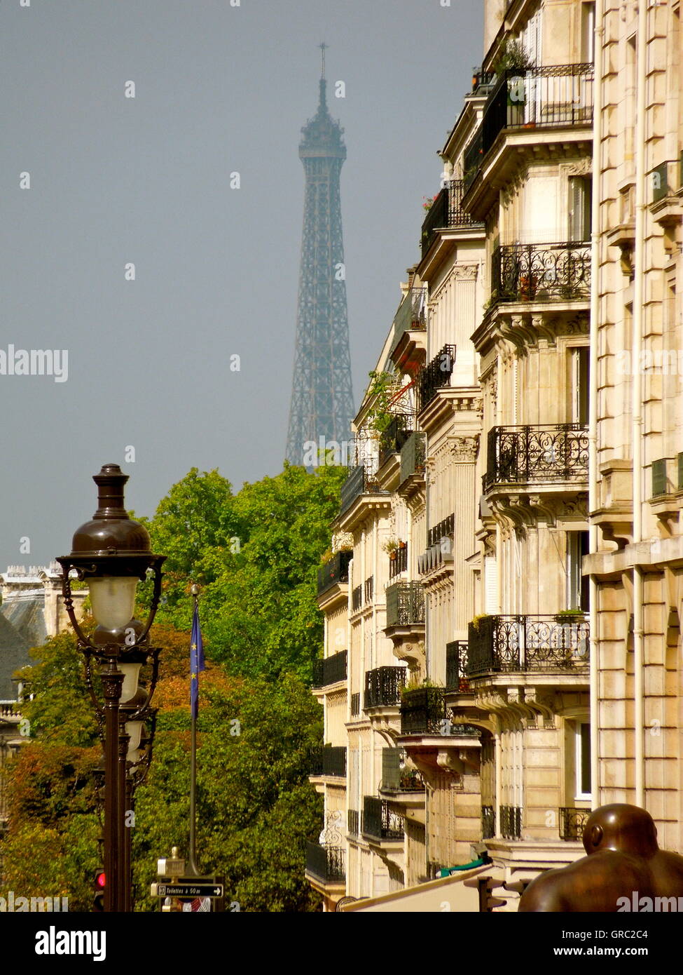 Paris-Blick auf Eiffelturm vom Panthéon Stockfoto