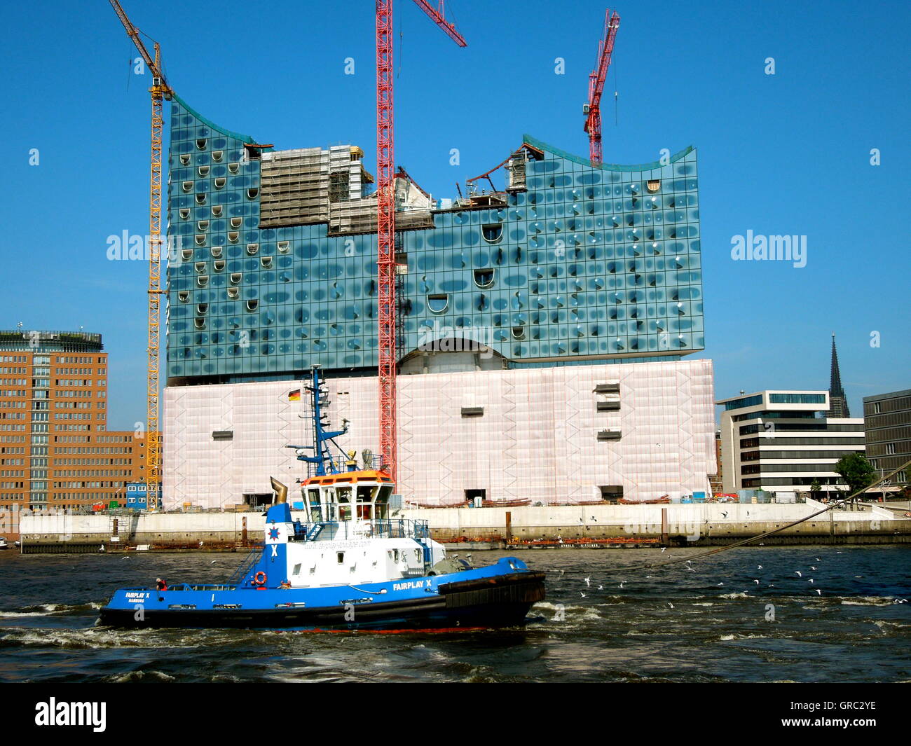 Klassischen Konzertsaal Elbphilharmonie im Bau Stockfoto