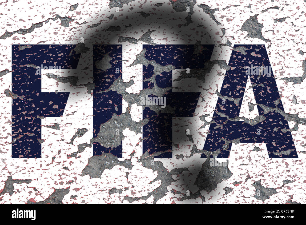 Erodieren Fifa Schild mit Fragezeichen Stockfoto