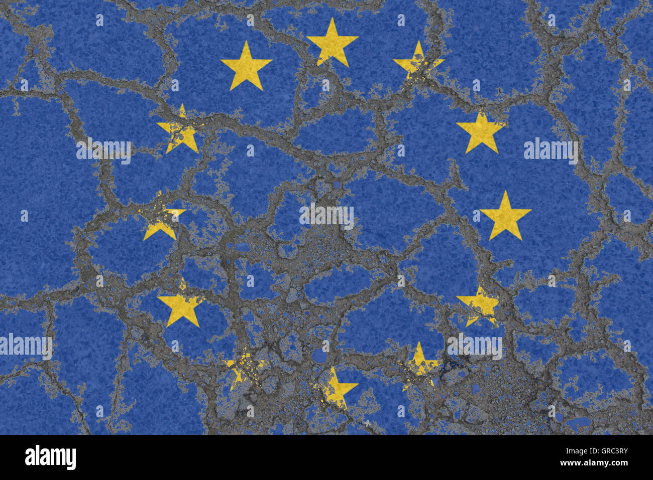 Flagge der Eu Europäischen Union erodieren Stockfoto