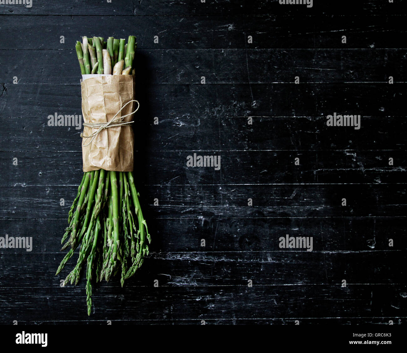 Spargel Gemüsesaatgut Ernte Essen kochen Diät Zeit Menge Stockfoto