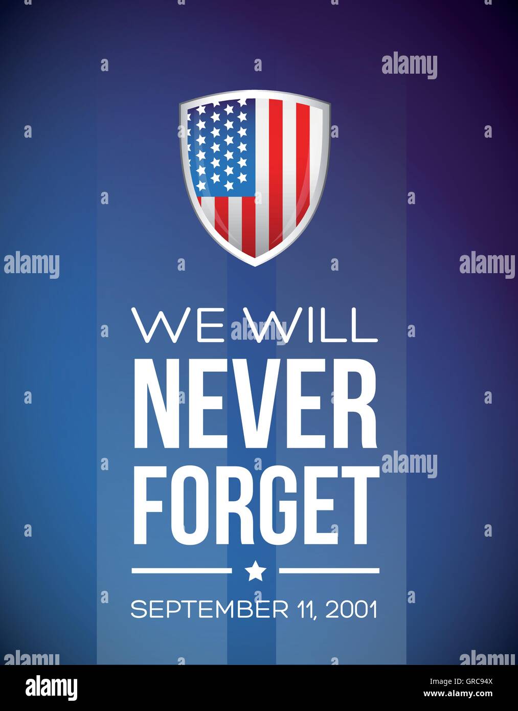 Wir werden nie - 11. September 2001 vergessen Stock Vektor