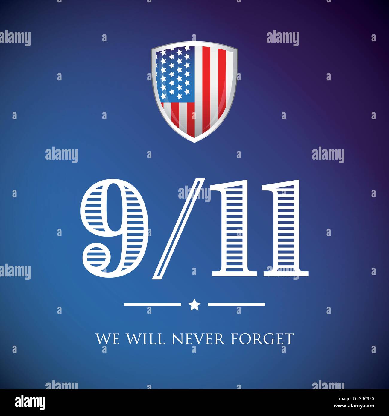 Wir werden nie - 11. September 2001 vergessen Stock Vektor
