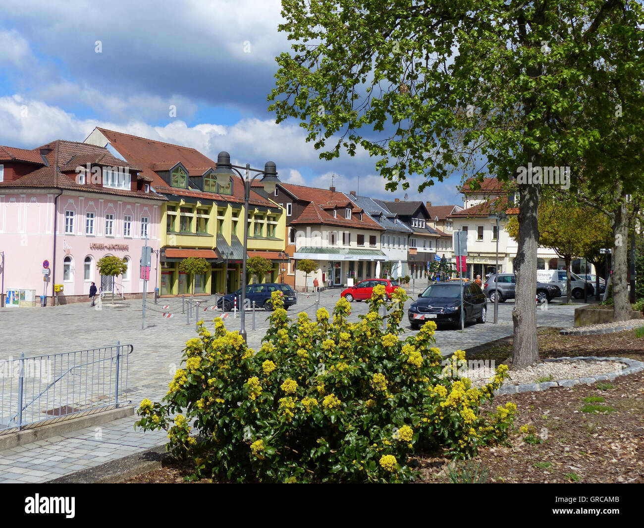 Marktplatz für die bayerischen Puppen Stadt Neustadt bei Coburg, Upper Franconia, Bayern, Deutschland, Europa Stockfoto