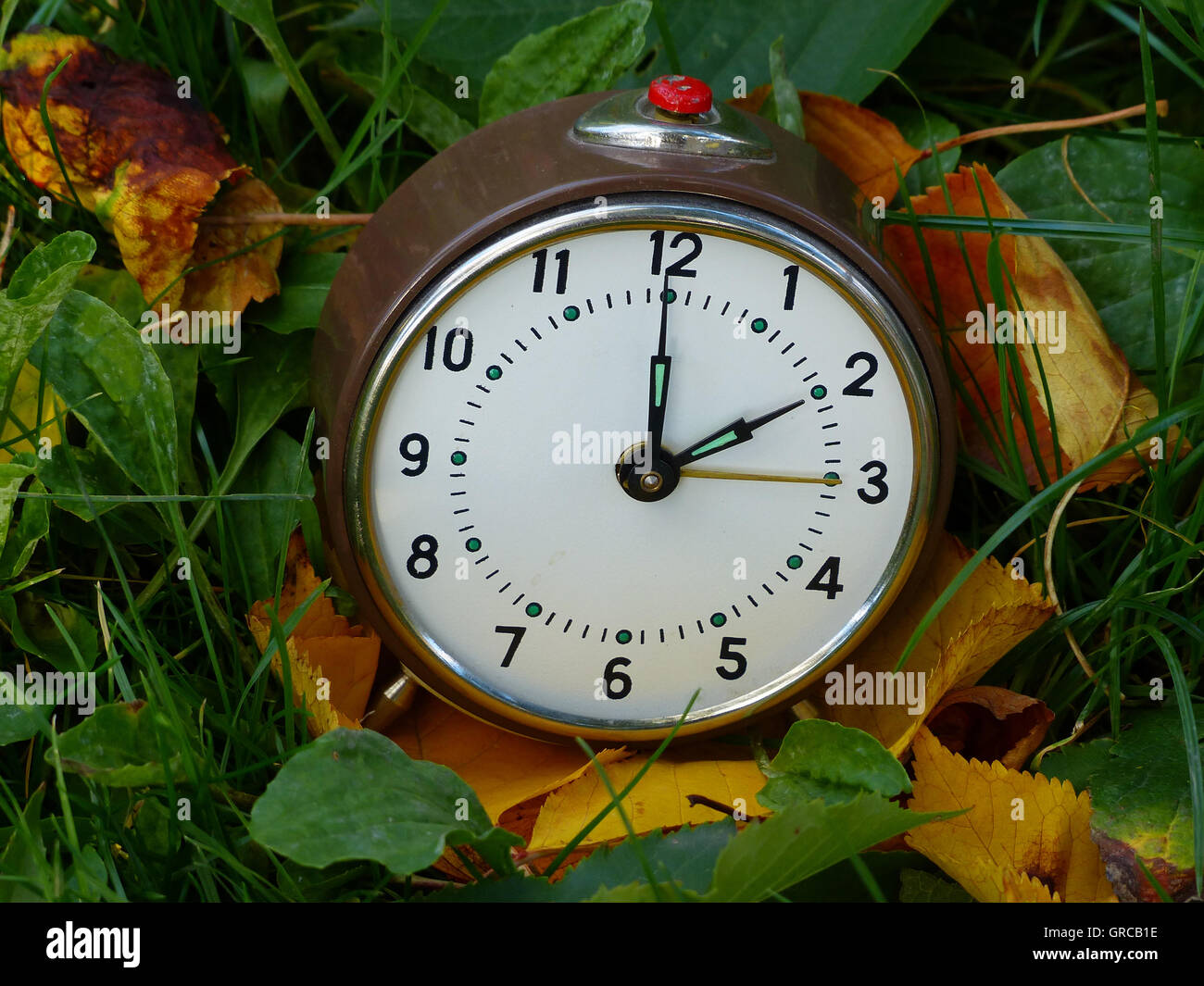 Zeitumstellung von Sommerzeit auf Winterzeit Stockfoto