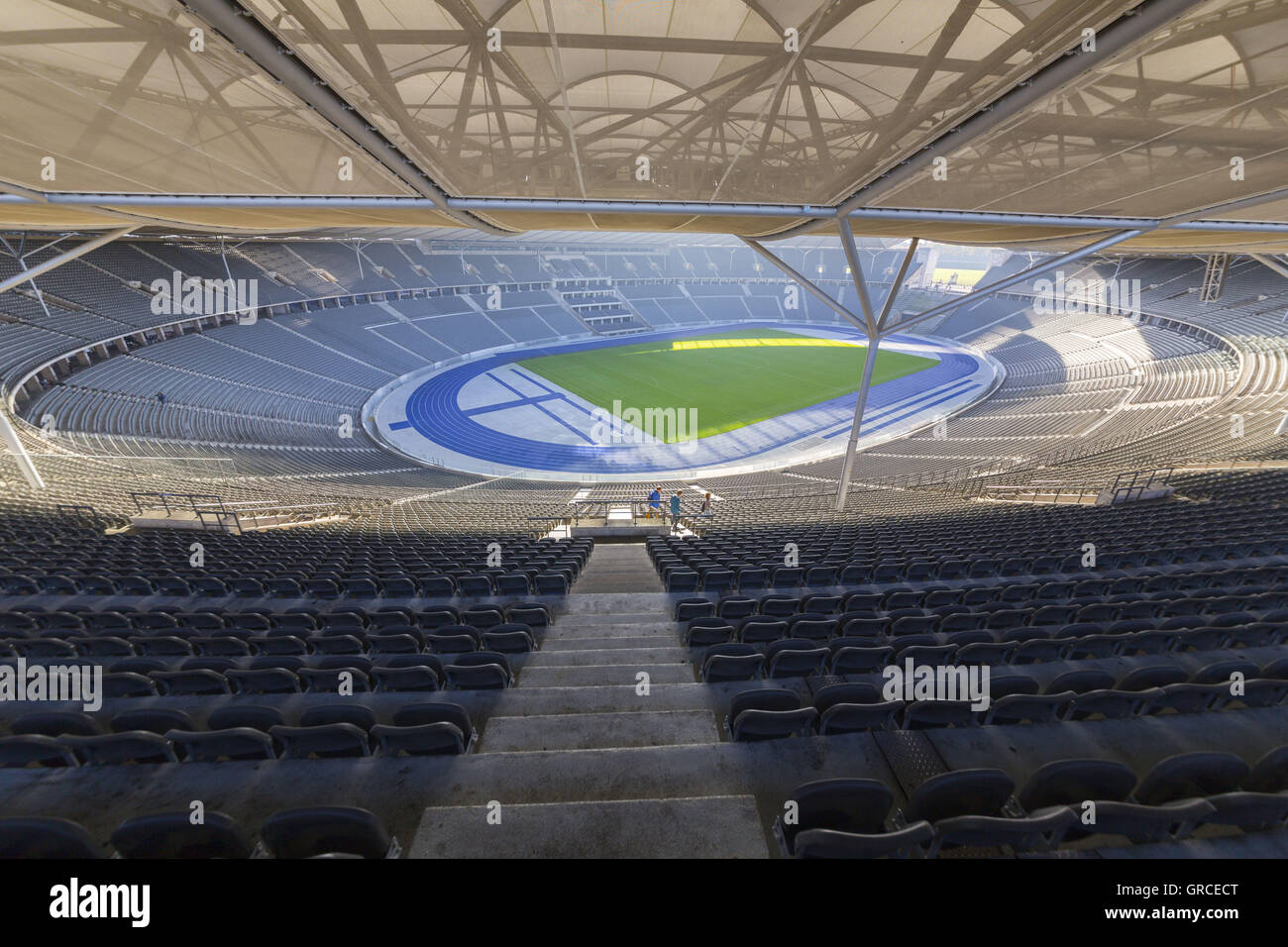 Blick vom letzten Platz im Stadion Stockfoto