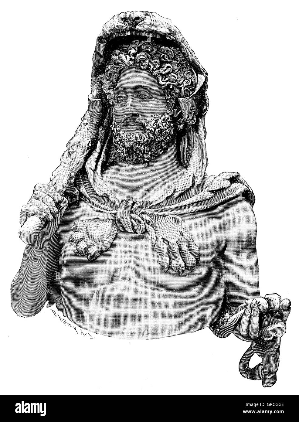Büste des Tommodus als Herkules. im Kapitolinischen Museum Stockfoto