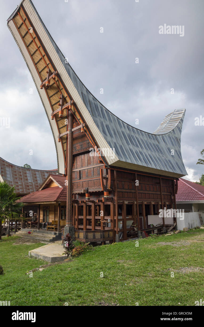 Indonesische Reis Scheune, Alang, Tana Toraja, Süd-Sulawesi, Indonesien Stockfoto