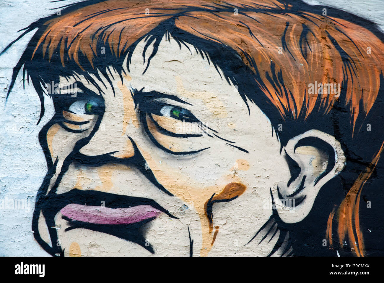 Karikatur von Bundeskanzlerin Angela Merkel Stockfoto