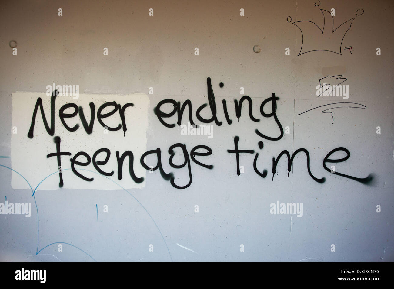 Nie endenden Teenagetime, Graffiti Stockfoto