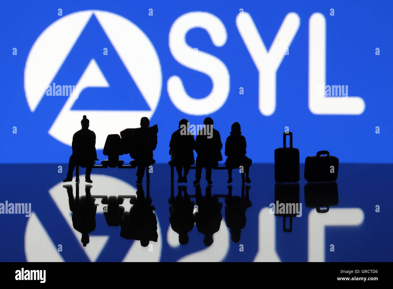 Integration von Flüchtlingen In den deutschen Arbeitsmarkt Stockfoto