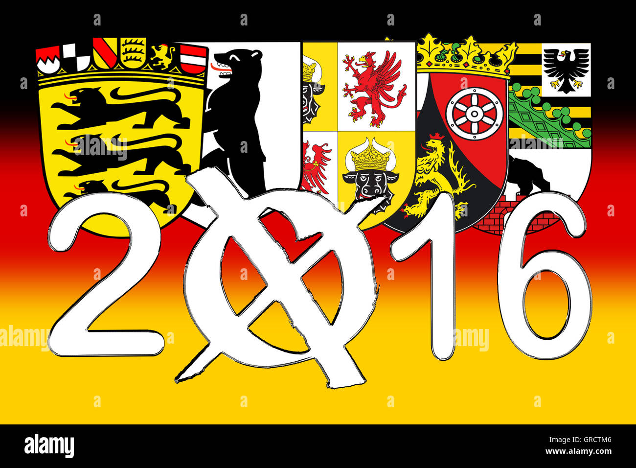 Wahlen In fünf Bundesländern im Jahr 2016 Stockfoto