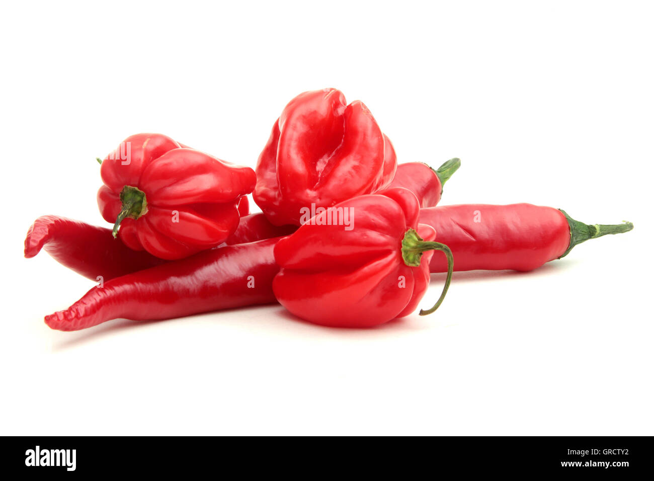 Red Hot Habanero Chili Peppers Stockfoto