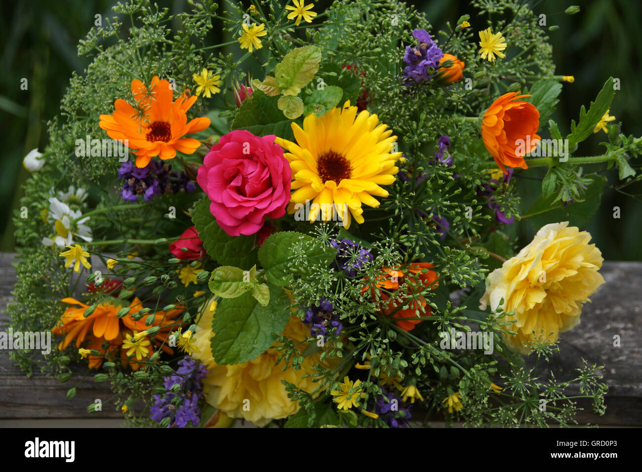 Bunte Sommer Bouquet Stockfoto