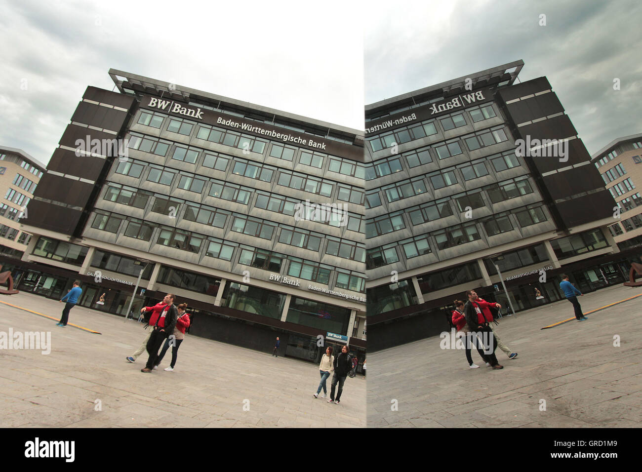 Sitz der Bw-Bank-Split durch einen Mirrow in Stuttgart Stockfoto