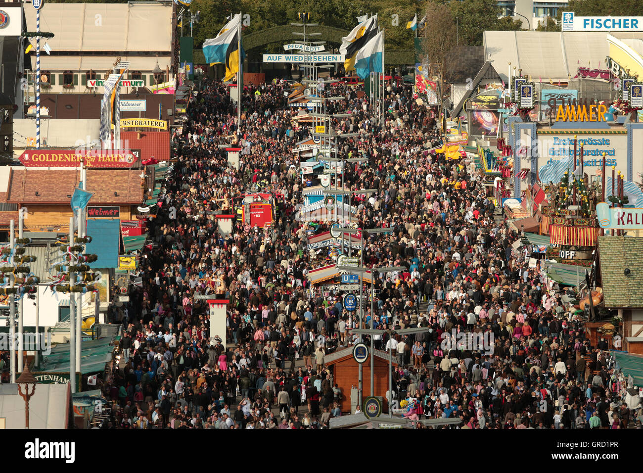 Bierzelte auf dem Oktoberfest, München Stockfoto