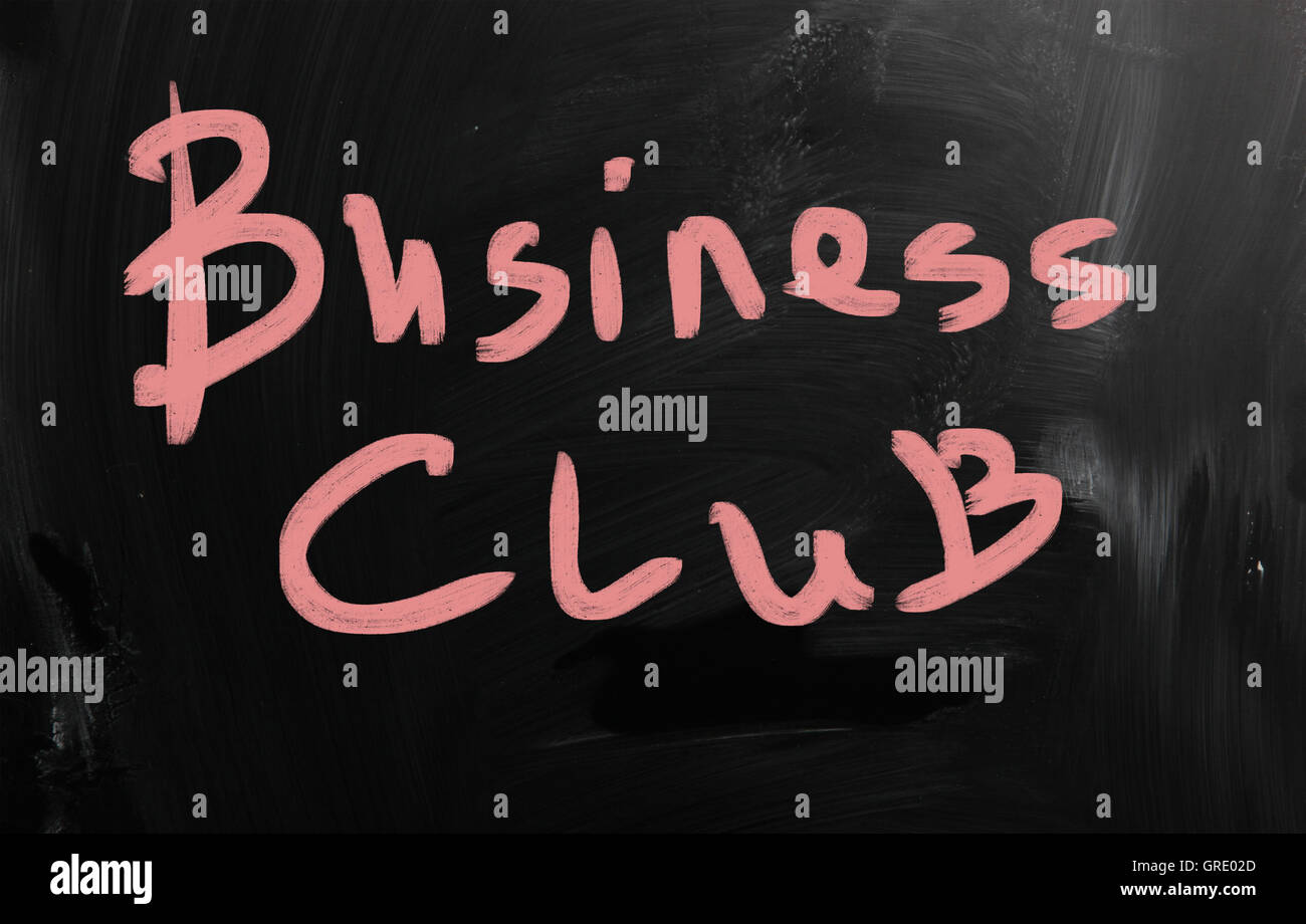 Business-Club handschriftlich mit weißer Kreide auf einer Tafel Stockfoto