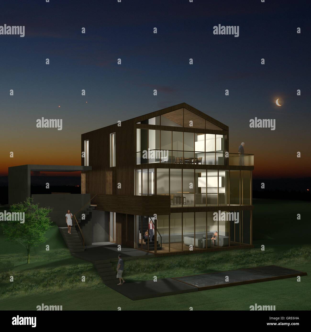 3D-Rendering des Hauses Stockfoto