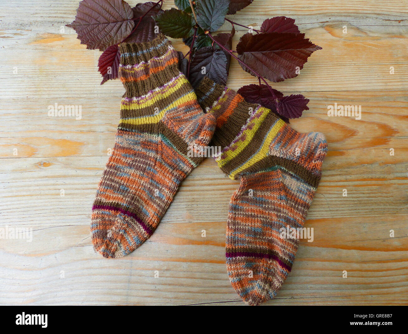 Warme Wollsocken Stockfoto