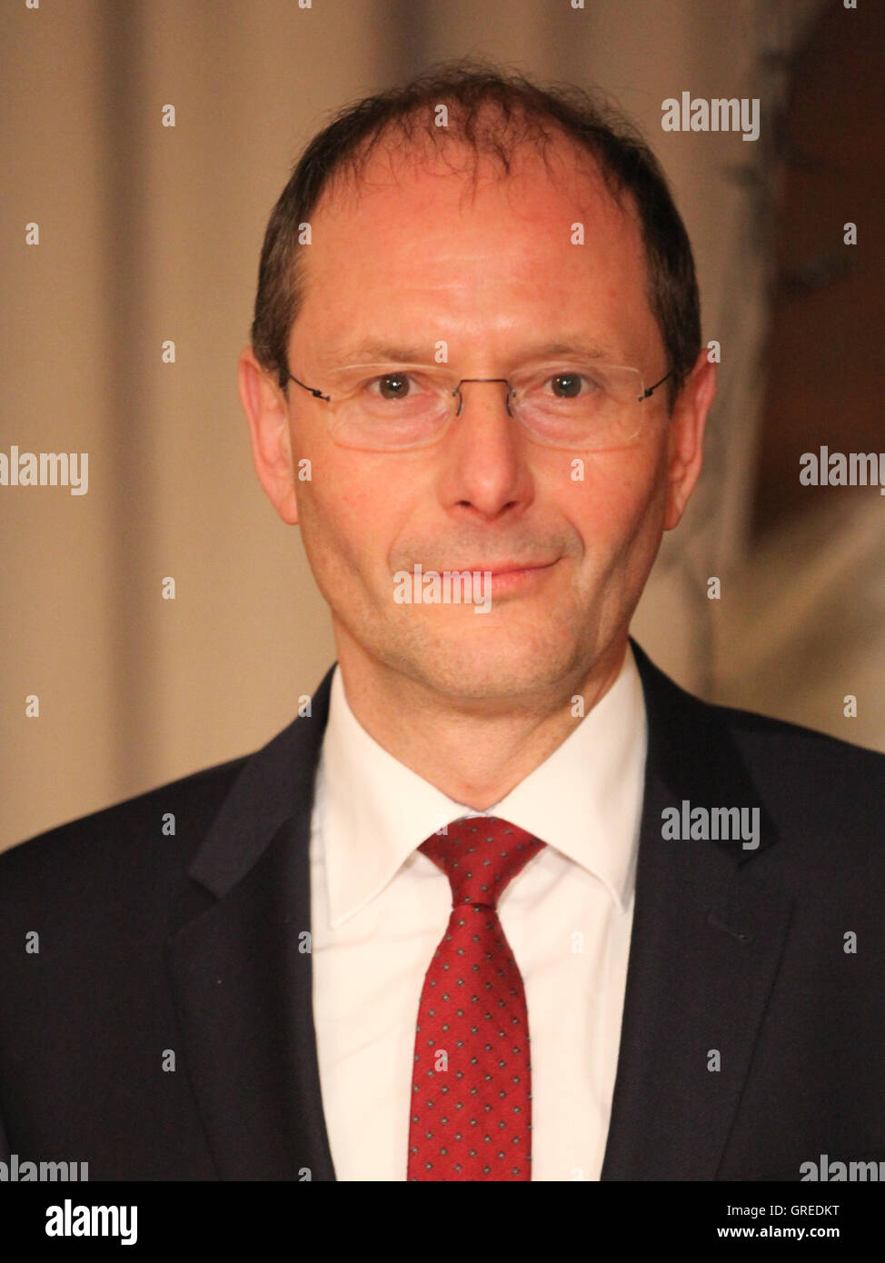 Markus Ulbig Cdu Innenminister von Sachsen auf der Bundesinnenminister-Konferenz im Jahr 2016 In Wolmirstedt Stockfoto