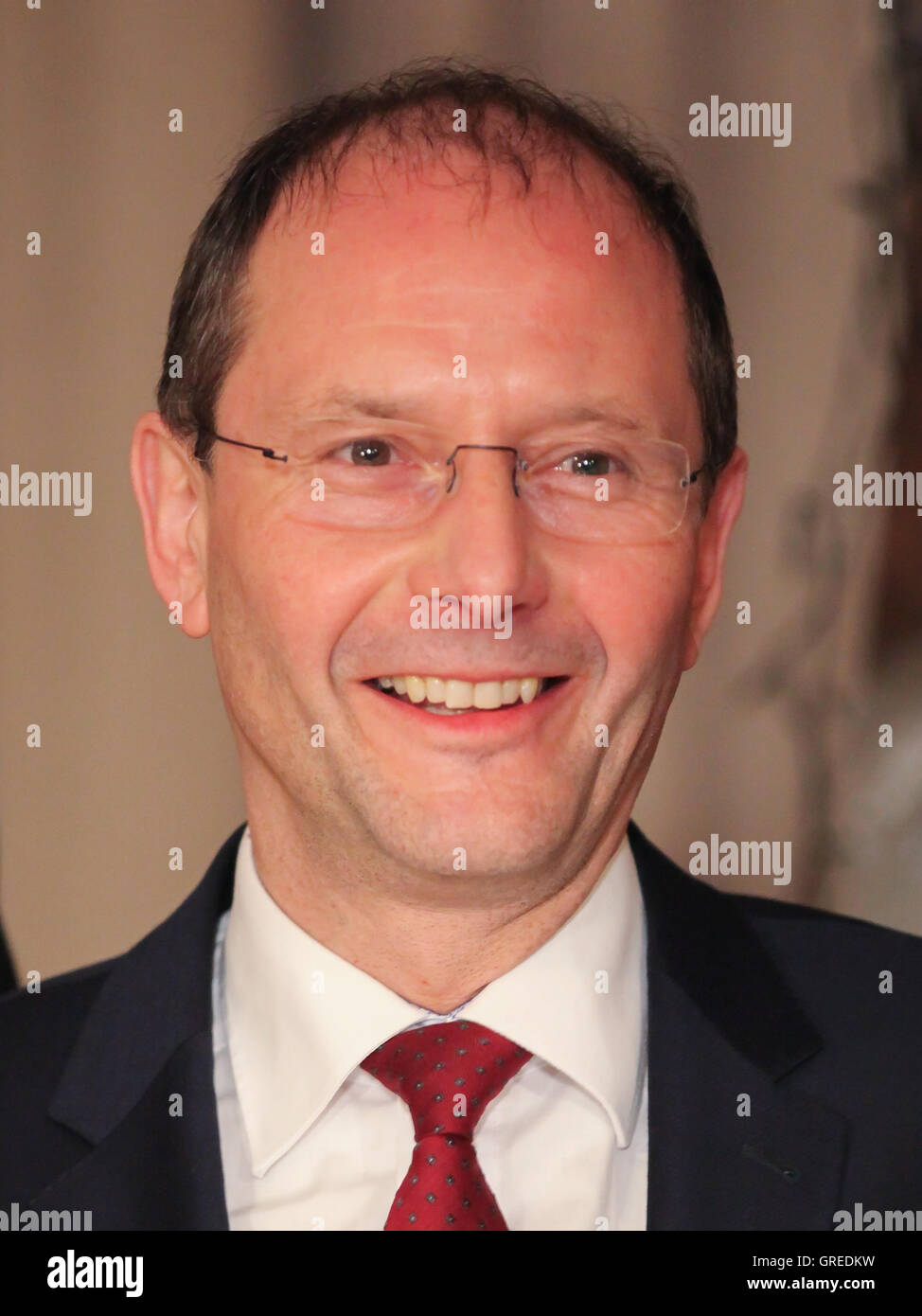 Markus Ulbig Cdu Innenminister von Sachsen auf der Bundesinnenminister-Konferenz im Jahr 2016 In Wolmirstedt Stockfoto