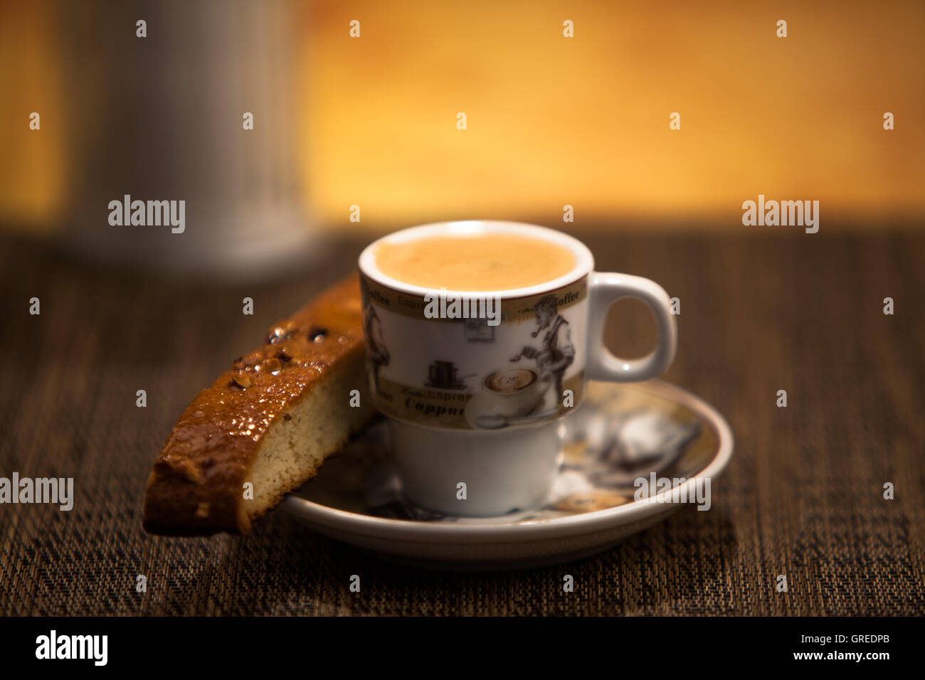 Kubanischen Kaffee, Kekse, Morgen, Stockfoto