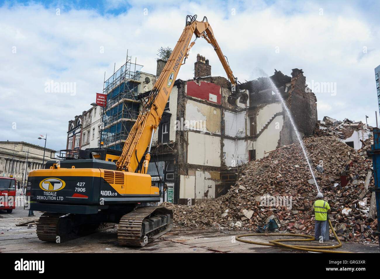 Abriss der Lime Street in Liverpool Sanierung weichen. Stockfoto