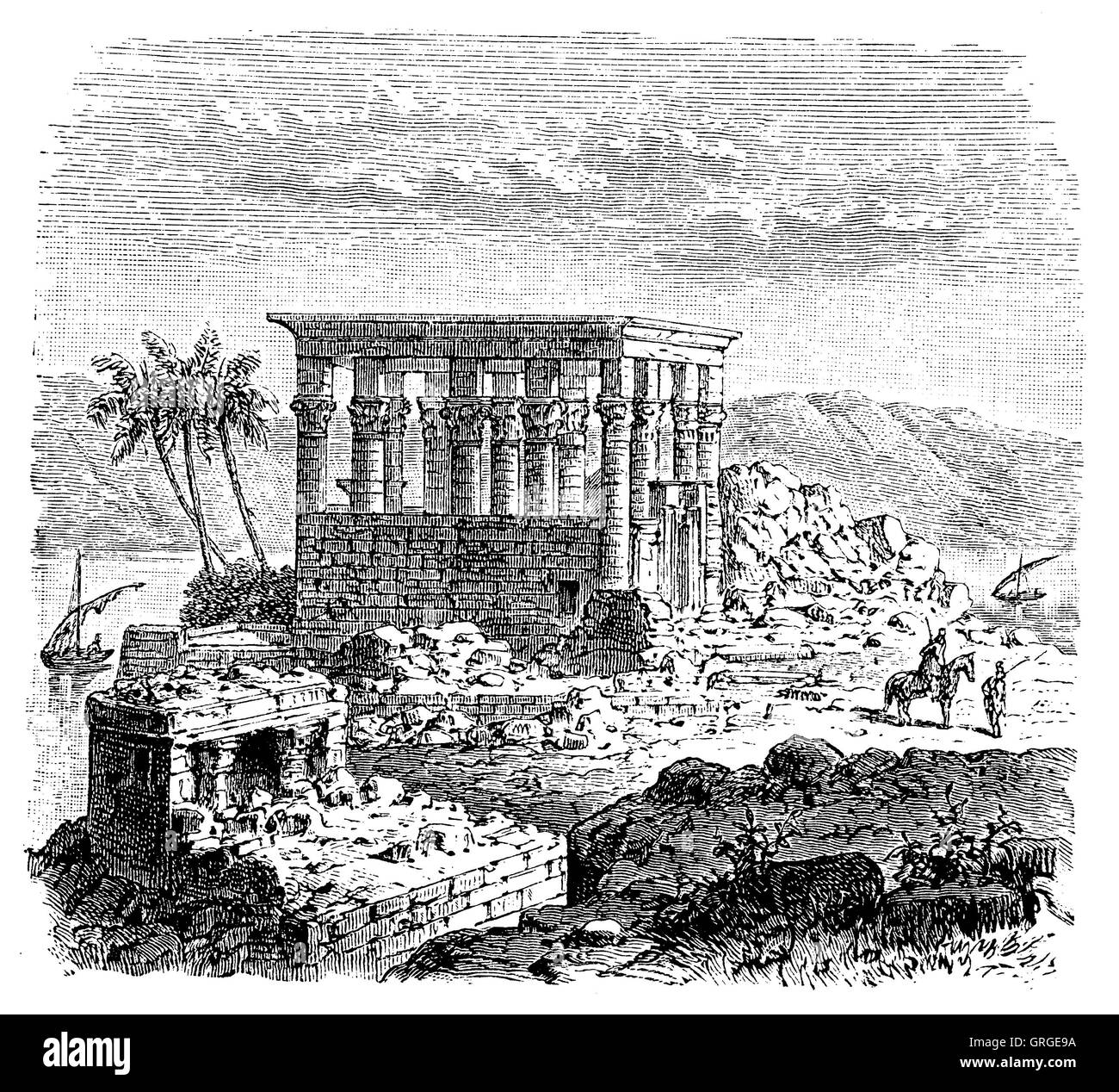 Ägypten: Tempel der Isis in Philae Stockfoto