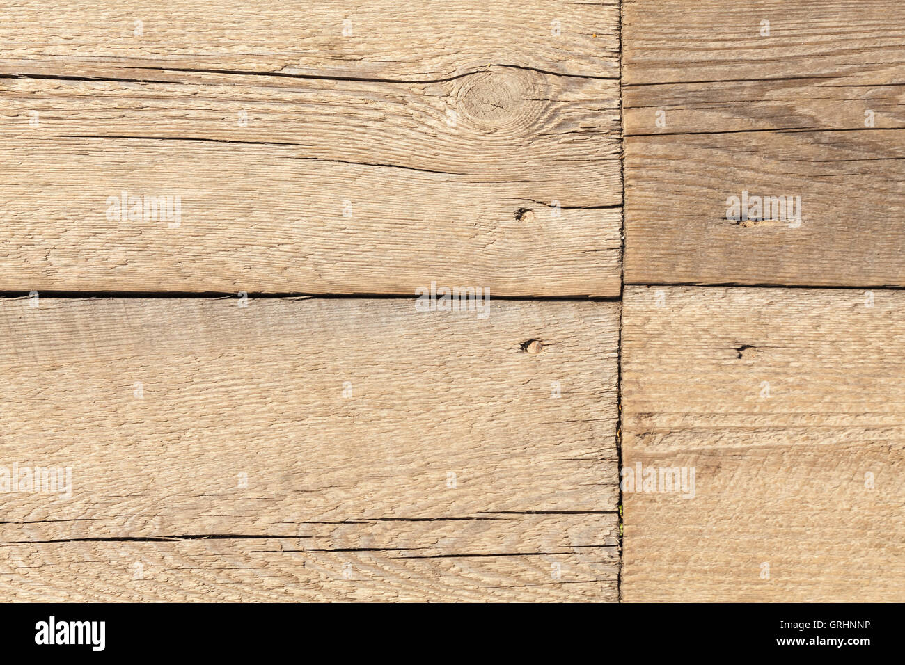 Holzboden Foto Hintergrundtextur, Bretter mit Nägeln verbunden Stockfoto