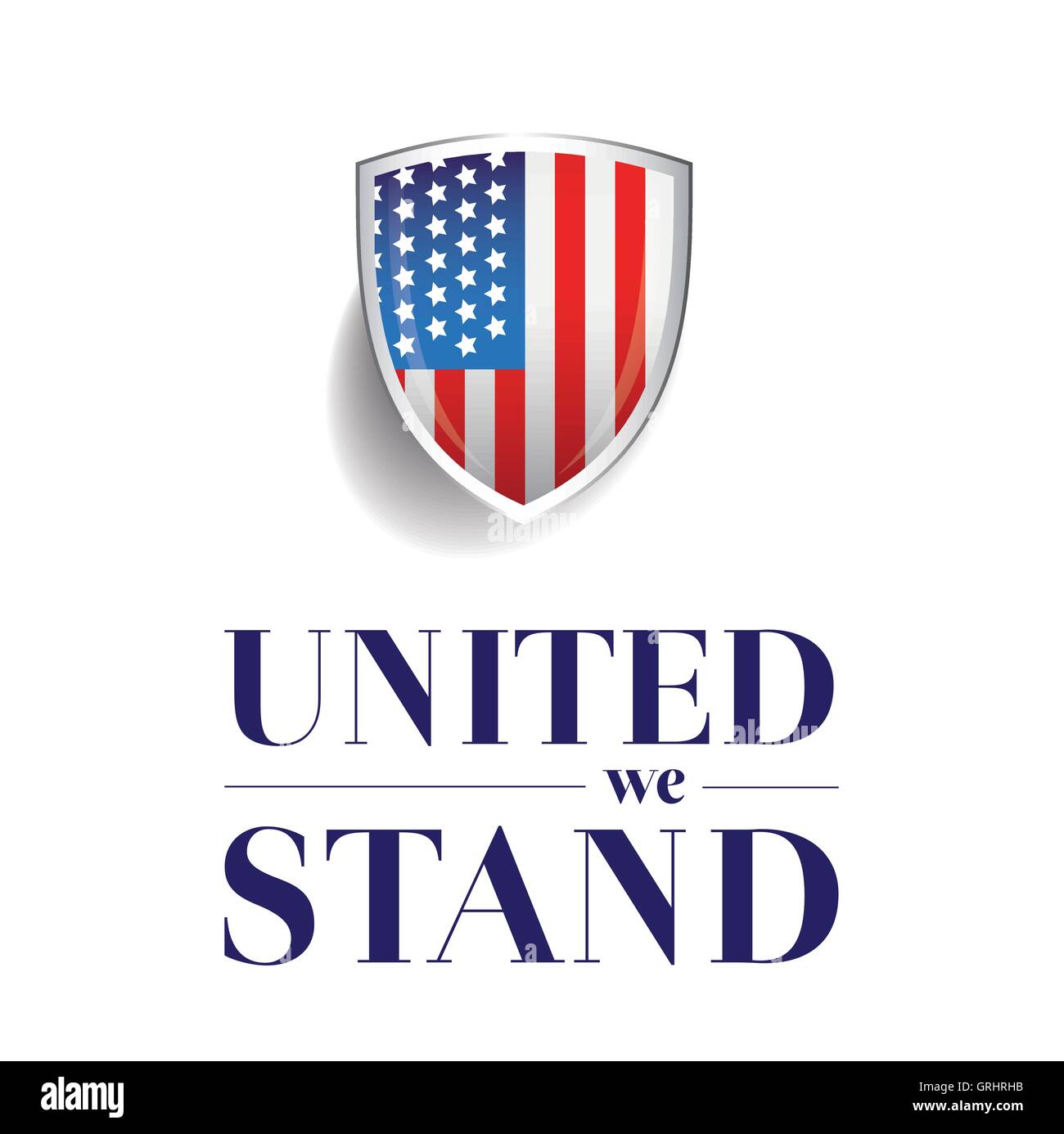 USA-Flagge - United stehen wir Poster oder Banner Stock Vektor