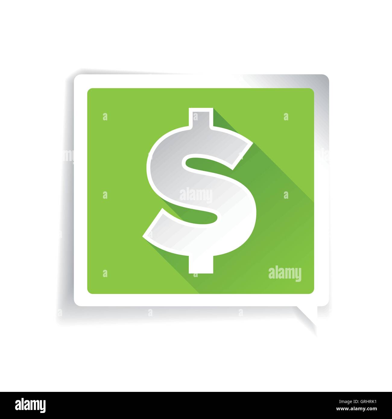 Flach-Dollar-Symbol oder Zeichen Stock Vektor