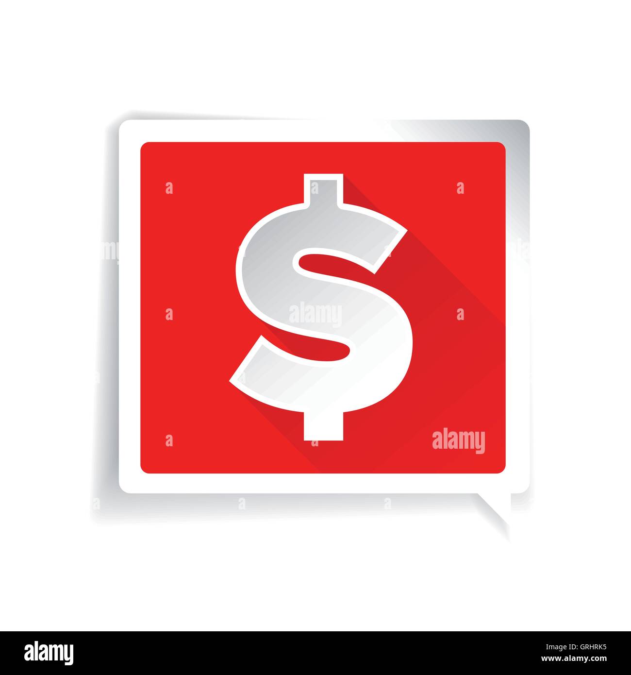 Flach-Dollar-Symbol oder Zeichen Stock Vektor