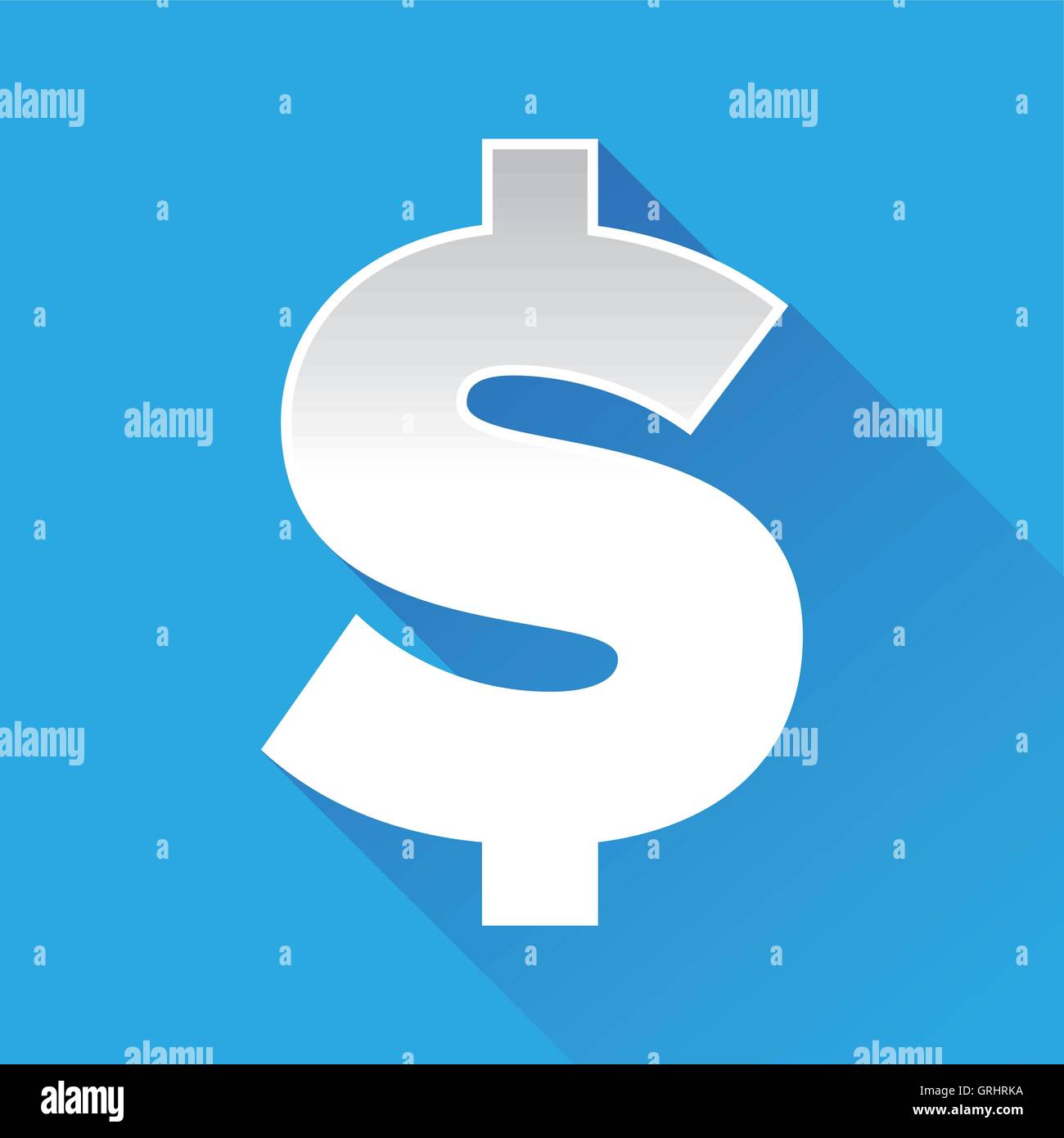 Flach-Dollar-Symbol oder Zeichen Stock Vektor