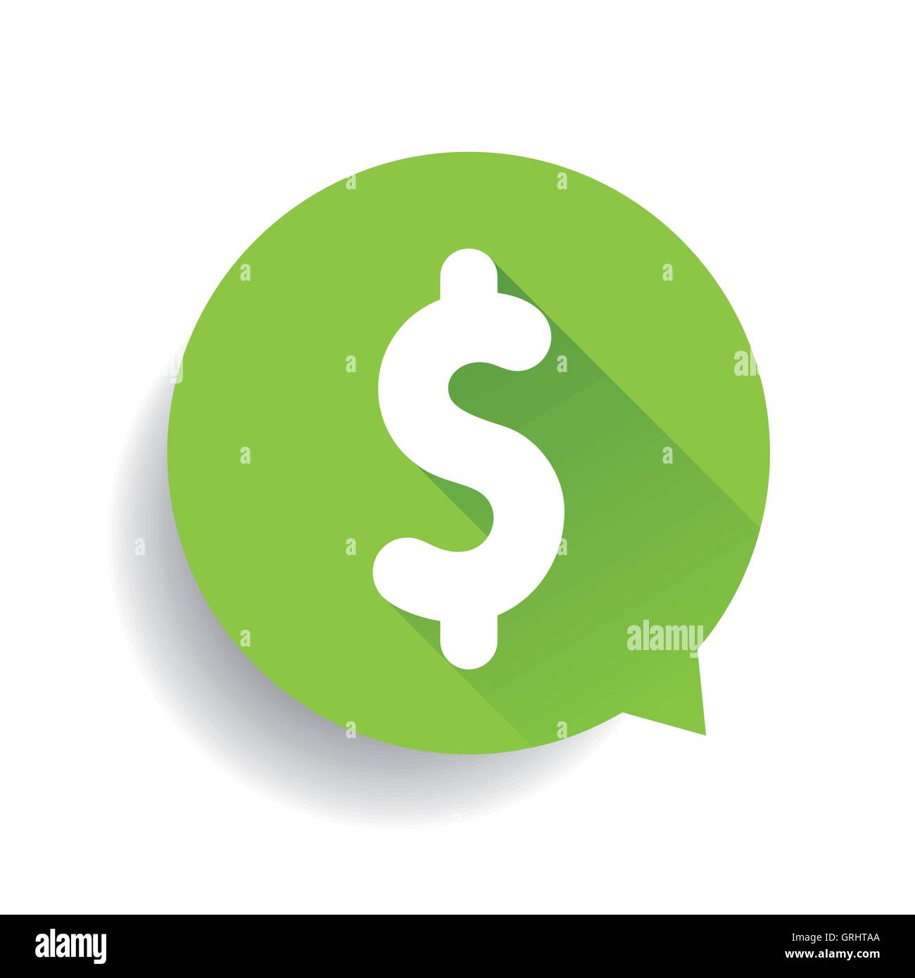 Flache Dollarzeichen Sprechblase Stock Vektor