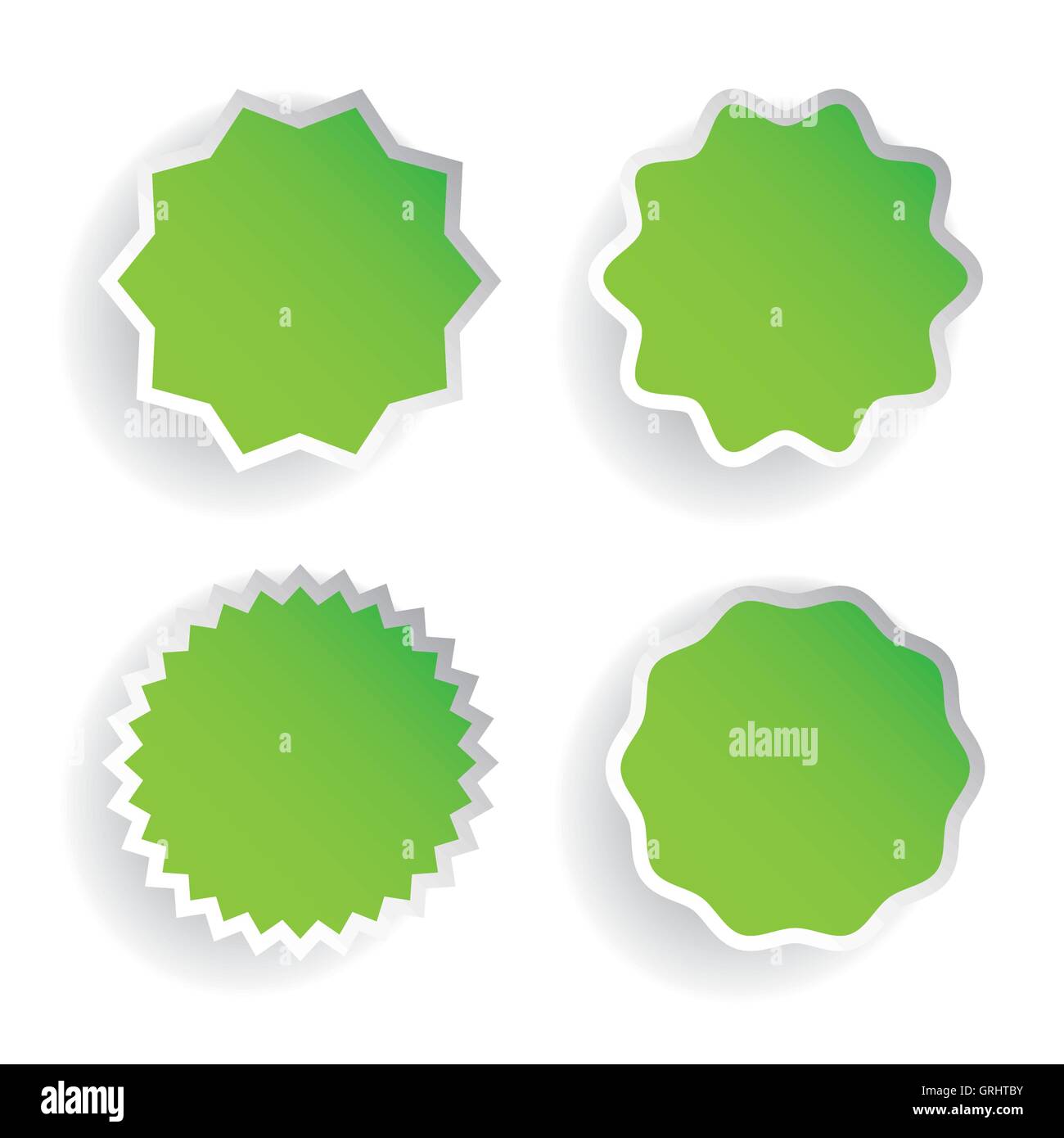 Star Label Vektor set grün Stock Vektor