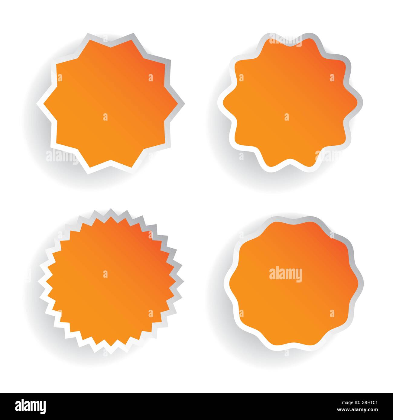 Star Label Vektor set orange Stock Vektor