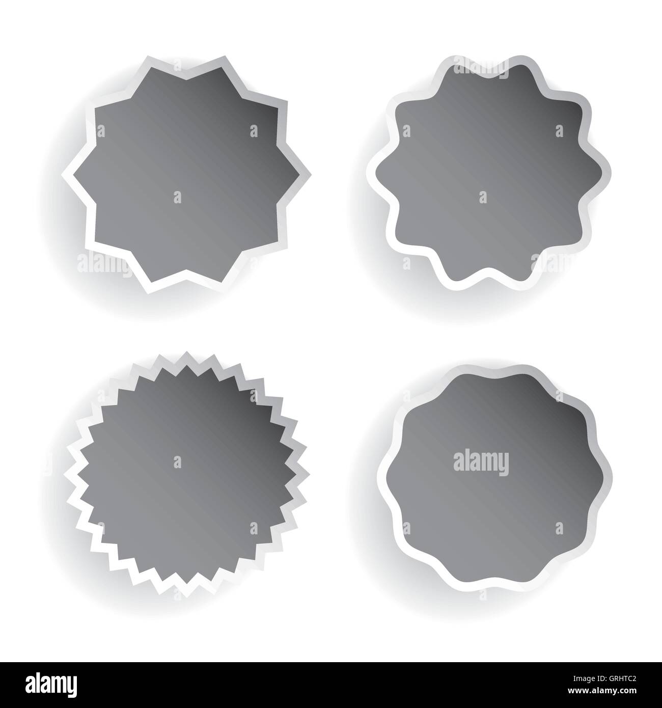 Star Label Vektor set grau Stock Vektor