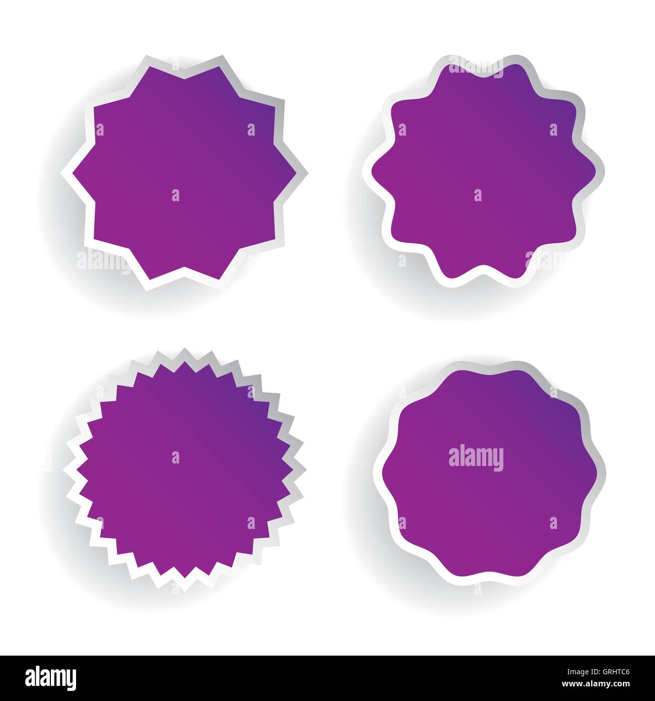 Star Label Vektor set lila Stock Vektor