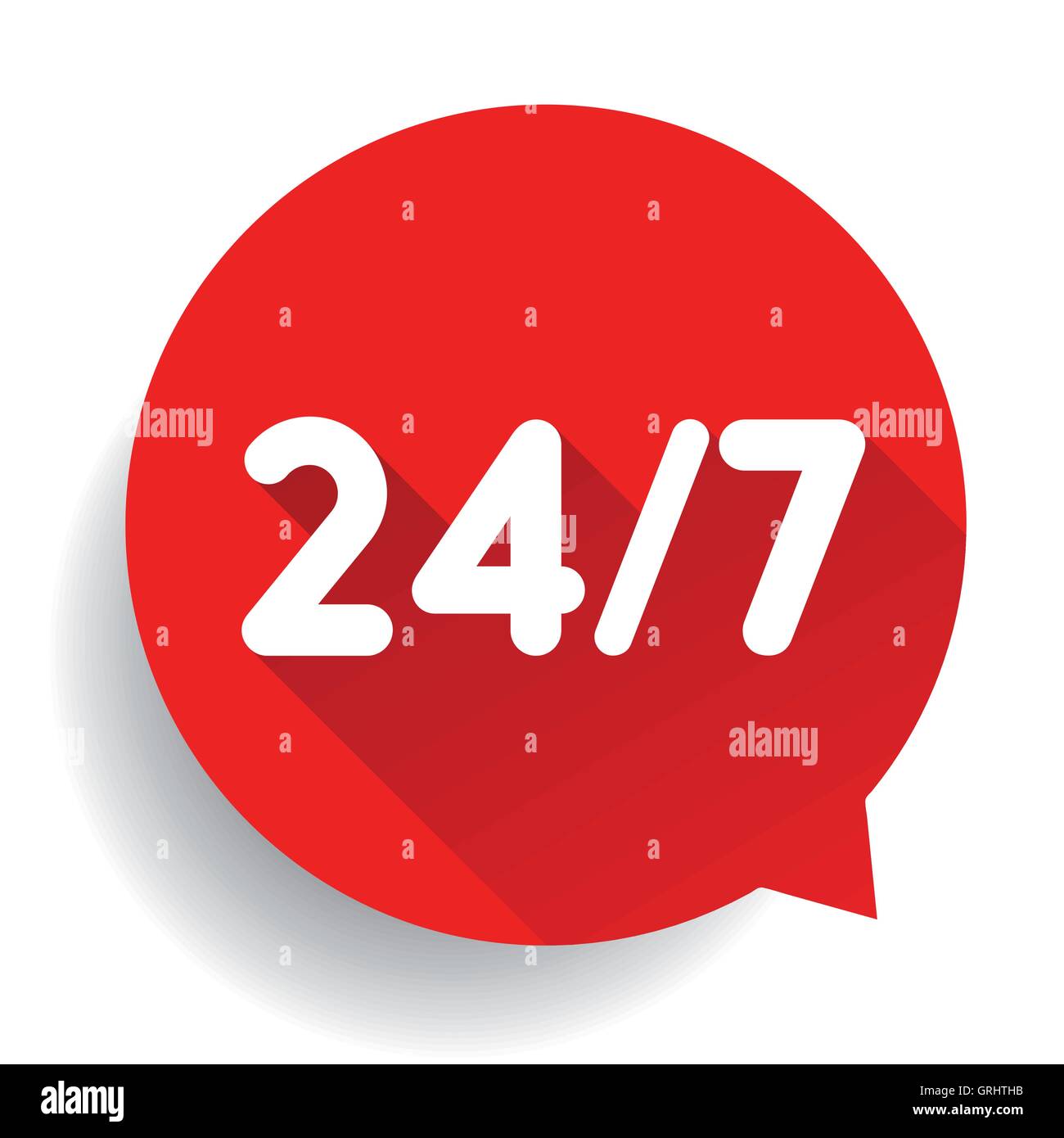 24 7-Symbol. 24 Stunden am Tag und 7 Tage die Woche geöffnet Stock Vektor