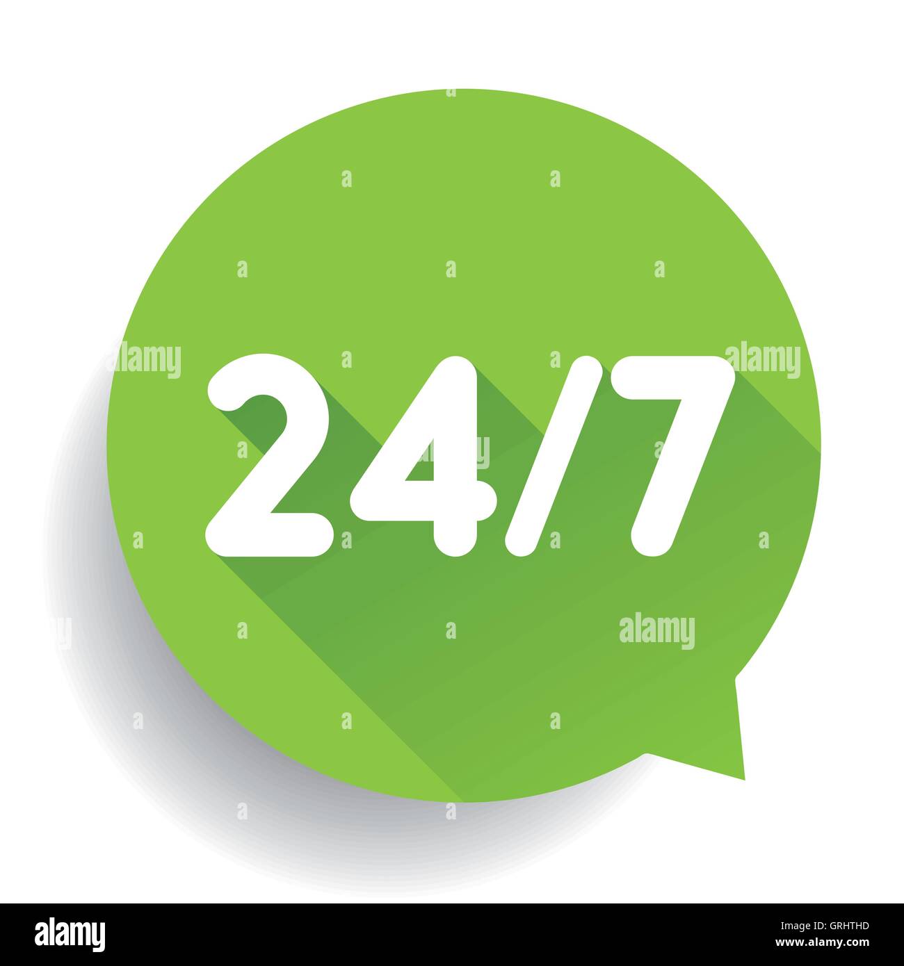 24 7-Symbol. 24 Stunden am Tag und 7 Tage die Woche geöffnet Stock Vektor