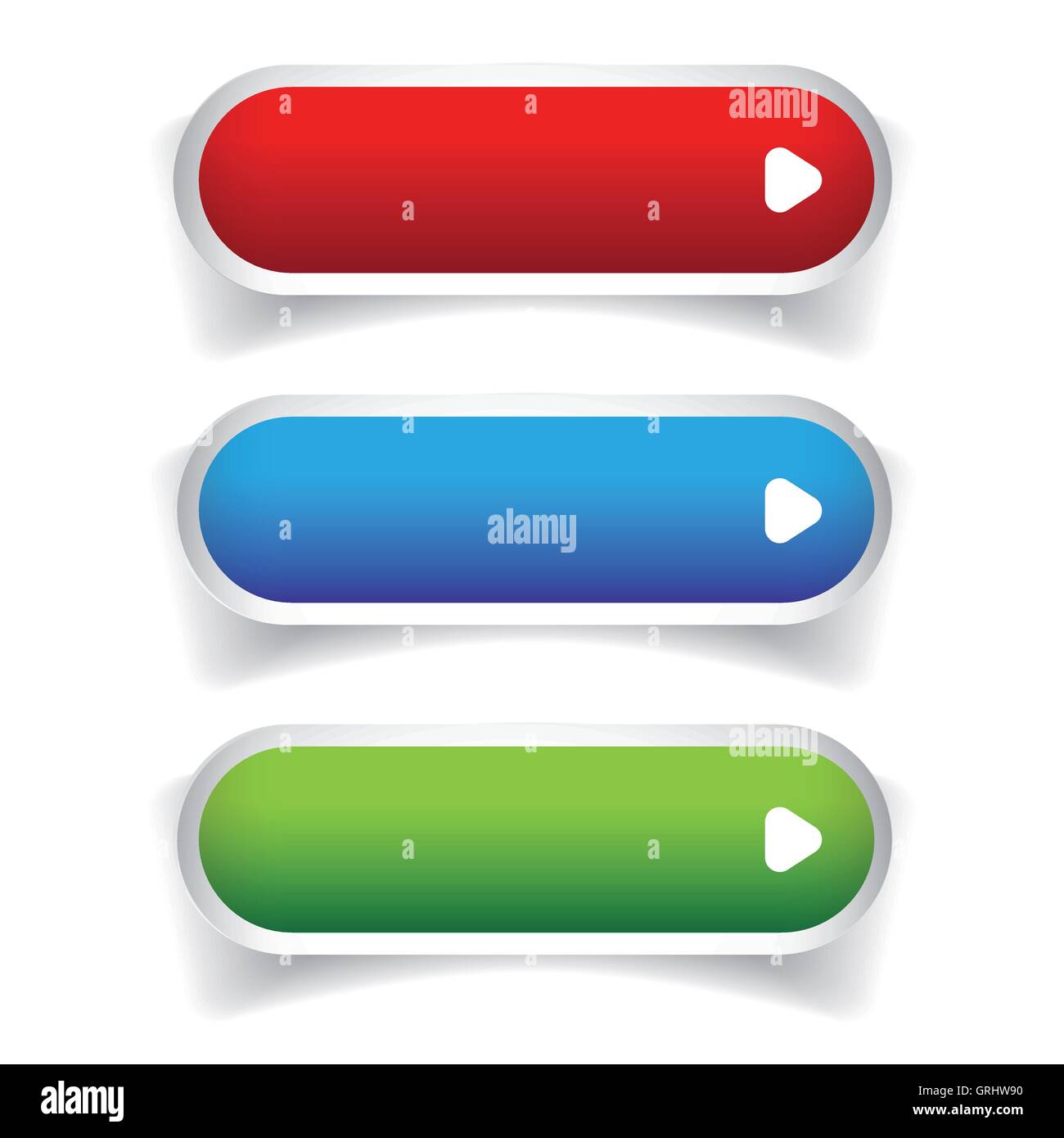 Leere Web-Schaltflächen Vektor - Gree, blau, rot Stock Vektor