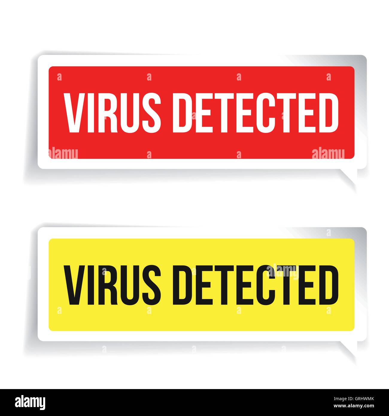 Vorsicht Virus entdeckt. Security Konzept Zeichen Stock Vektor