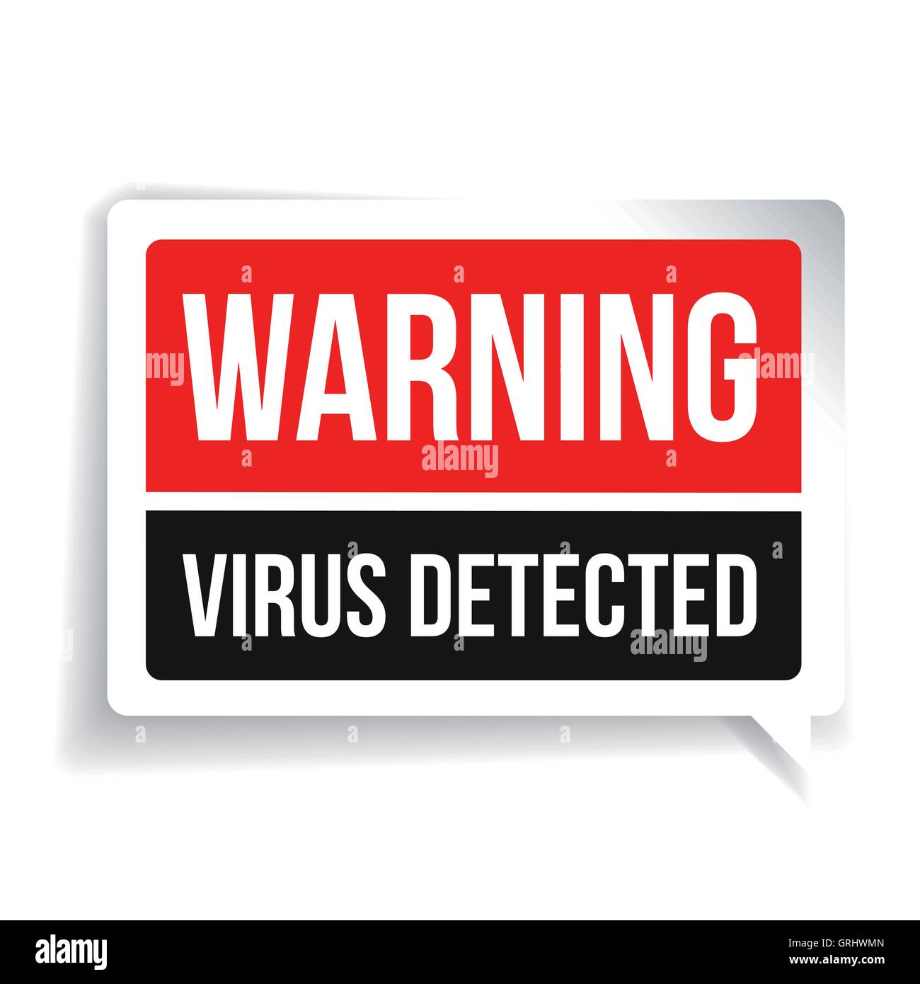 Achtung Virus entdeckt. Security Konzept Zeichen Stock Vektor