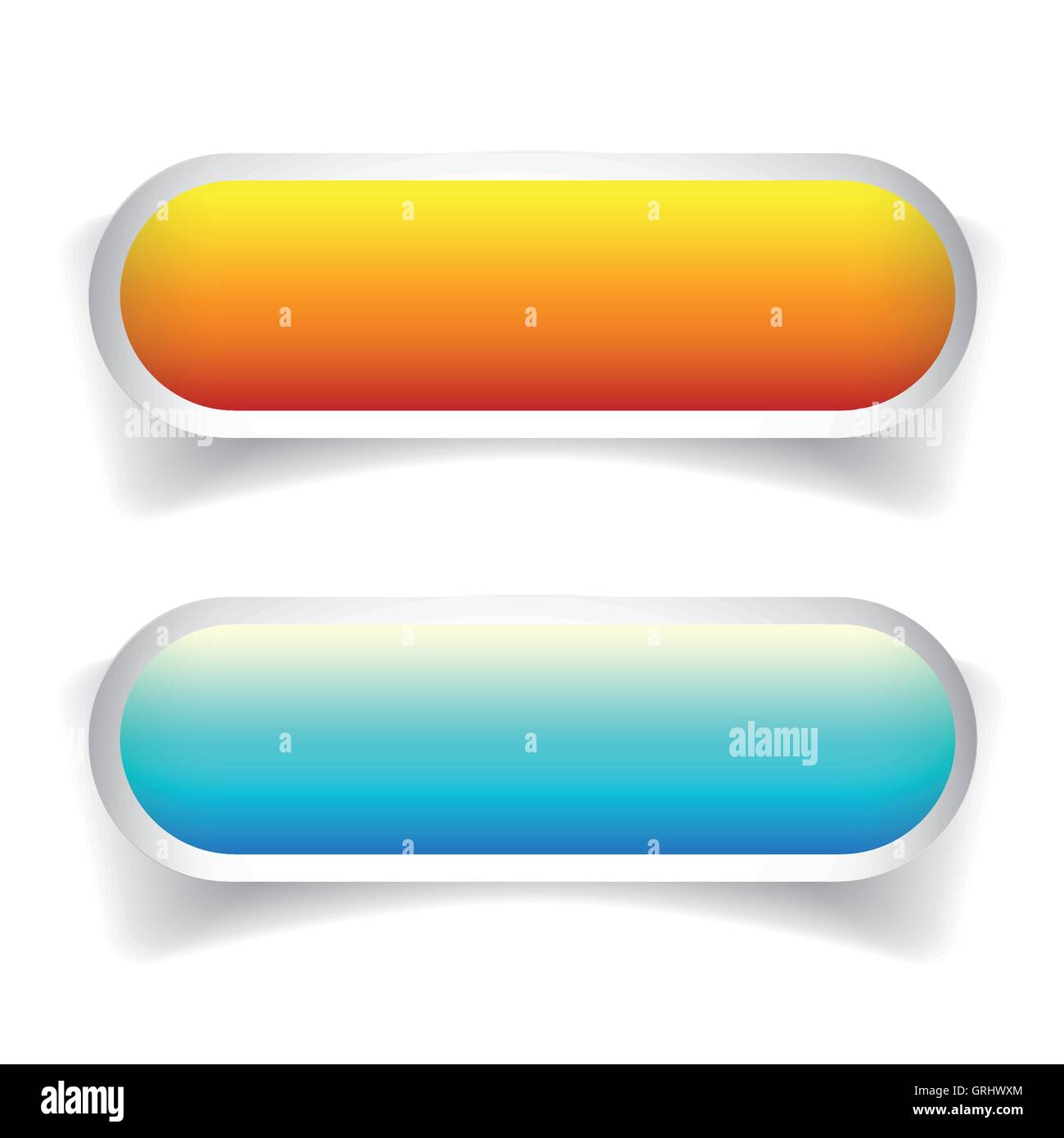 Orange und blaue Leere Schaltfläche Stock Vektor
