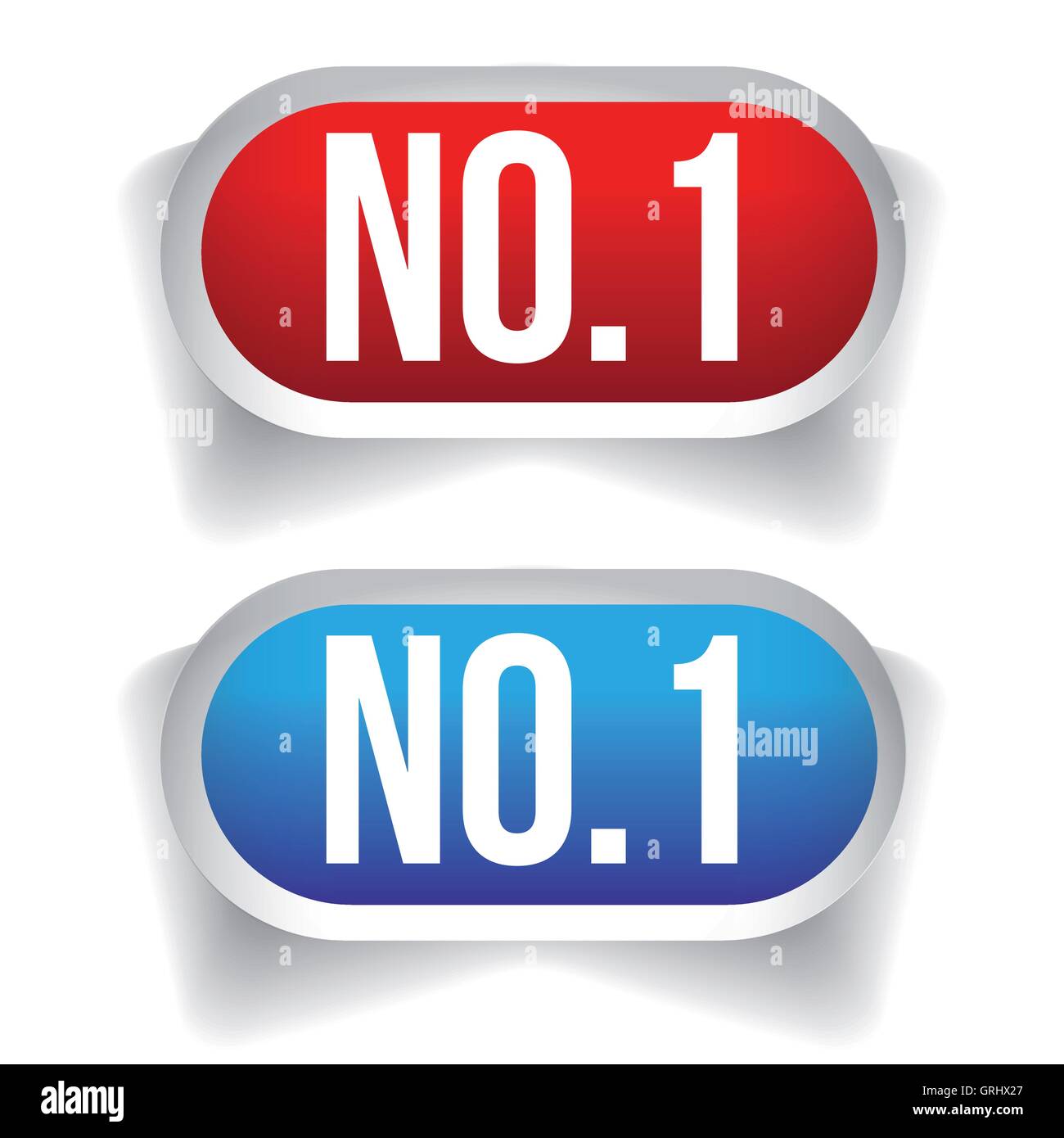 Schaltfläche "Nummer eins" Vektor-set Stock Vektor