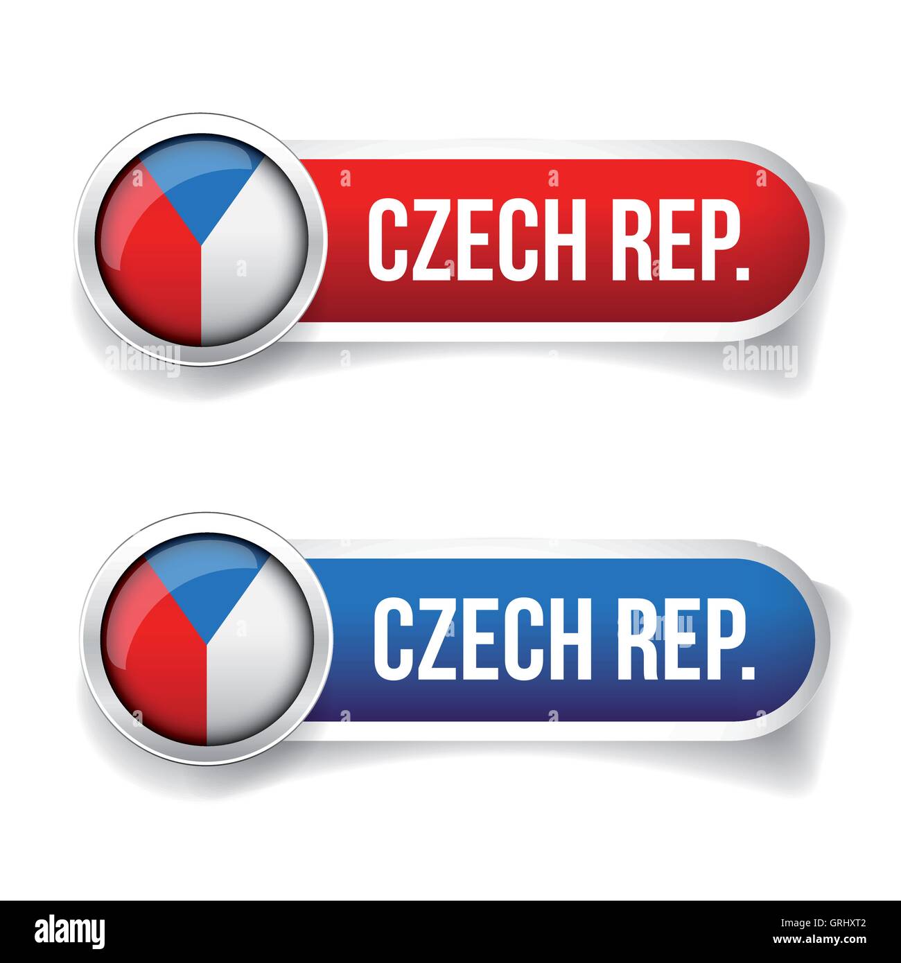 Czech Republic - Tschechien Flagge button Stock Vektor